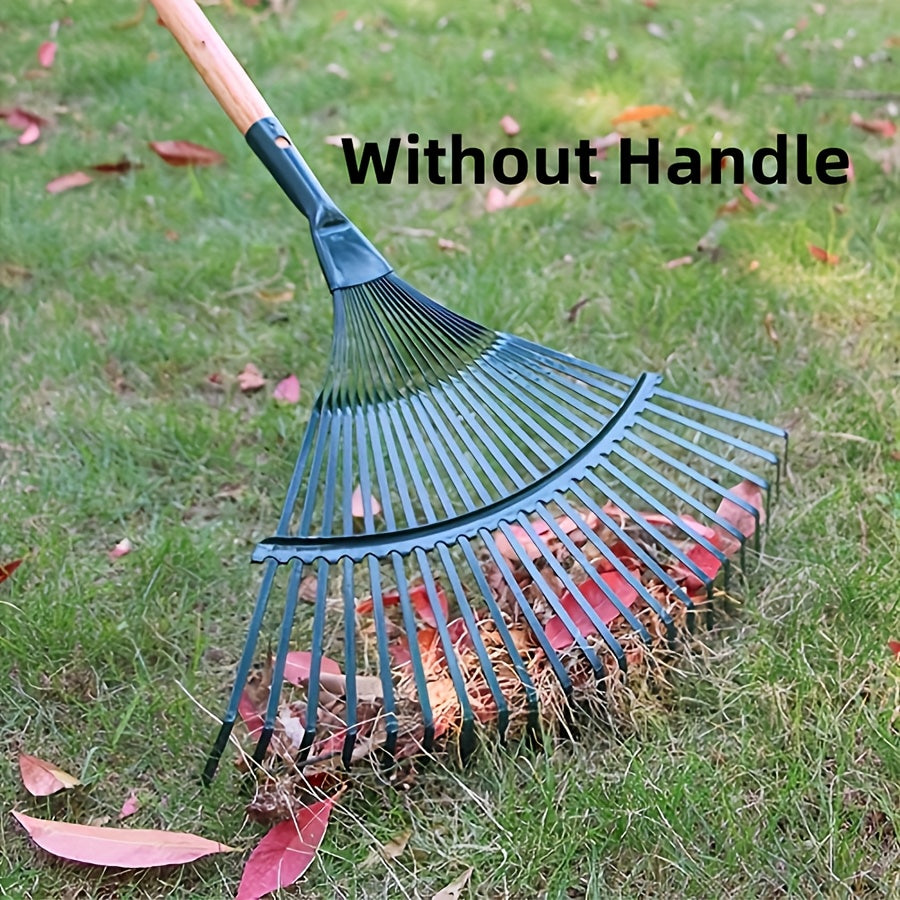 Heavy-Duty Stainless Steel Lawn Rake &amp; Leaf Scoop - Large Leaf-Catching Broom with Wide (65% More Coverage), Compatible with 40.13cm x 41.91cm Bags, No-Handle Design for Easy Leaf Removal - Ideal Gift for Gardeners &amp; Outdoor
