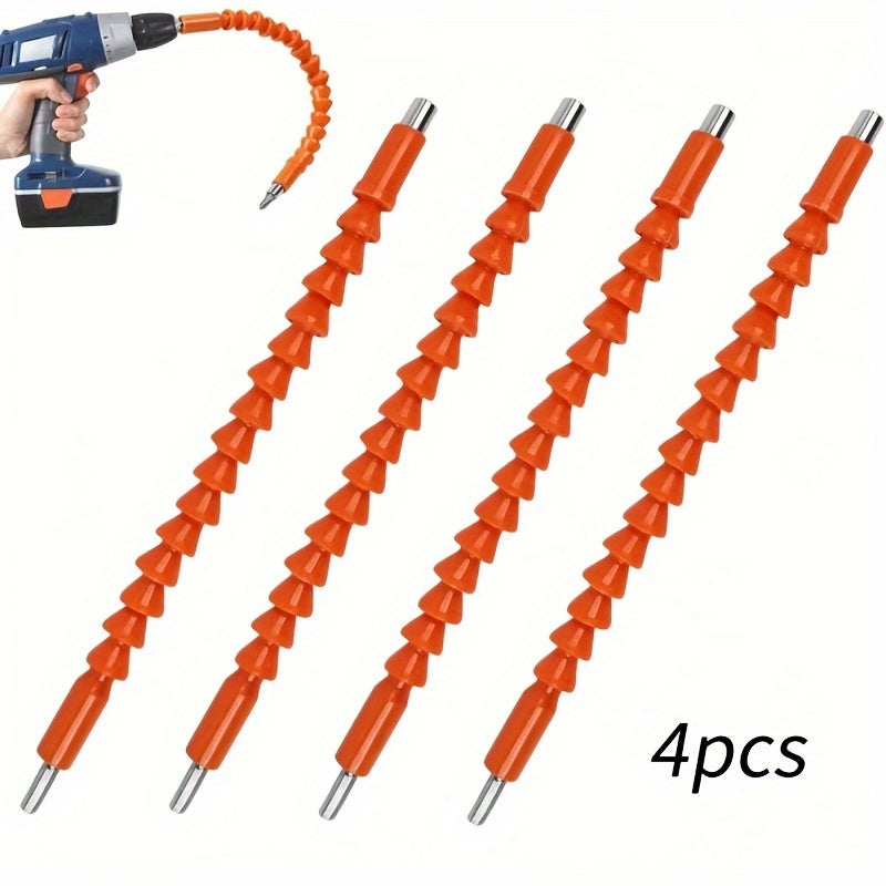 1pc Electric Drill Universal Joint - Orange, Universal Soft Shaft, Electric Screwdriver Drill Bit Extension Holder, Hand Drill Connecting Rod, Multi-functional Flexible Drill Bit Holder - For DIY Enthusiasts &amp; Professionals -