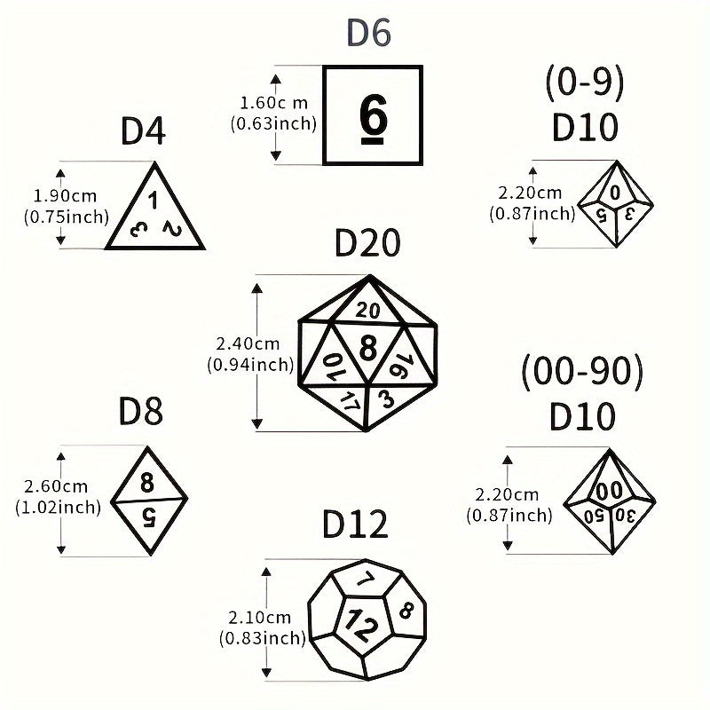 [مفضل لدى العملاء] مجموعة نرد متعدد السطوح فاخرة (7 قطع) مع حقيبة برباط لألعاب الطاولة من نوع الزنزانات والتنينات D&amp;D RPG MTG. مثالية للألعاب، والهالوين، وهدايا عيد الميلاد، ومغامرات تقمص الأدوار الخيالية.