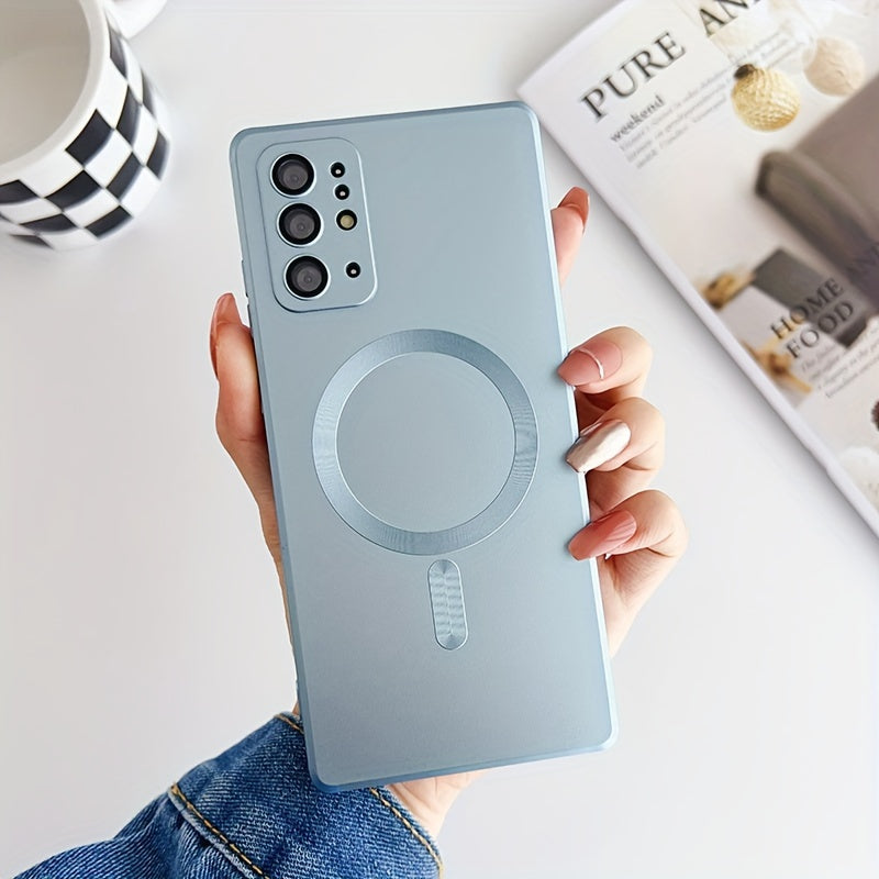 Coque transparente plaquée compatible charge magnétique sans fil, antichoc, pour Samsung Galaxy S20 à S23, offrant protection et style épuré.