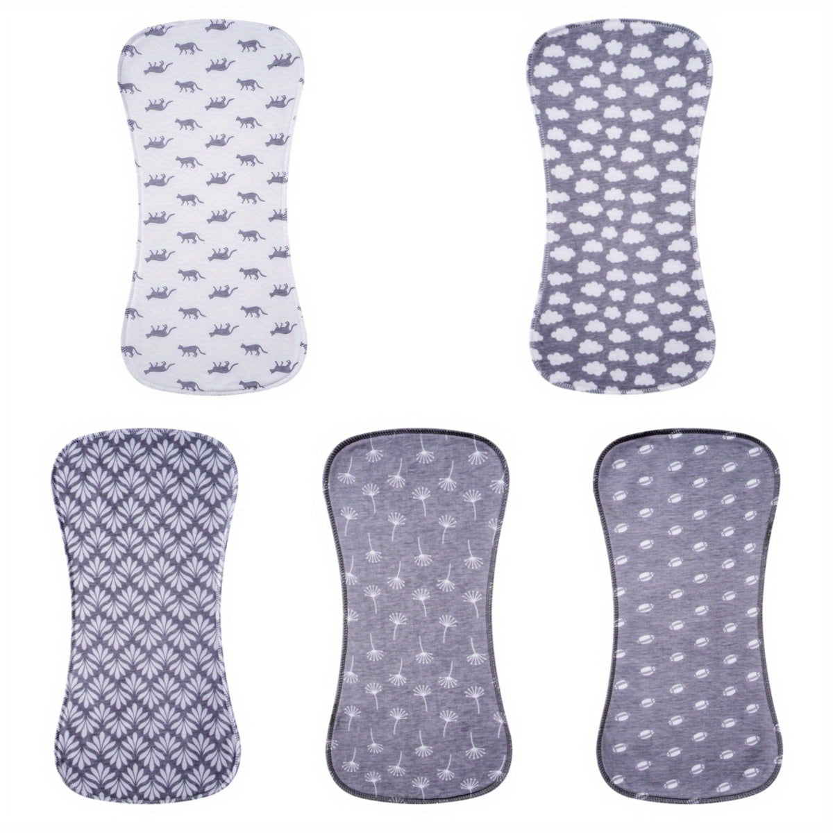 Lot de 5 langes en coton, extra absorbants et doux, pour bébés garçons et filles.