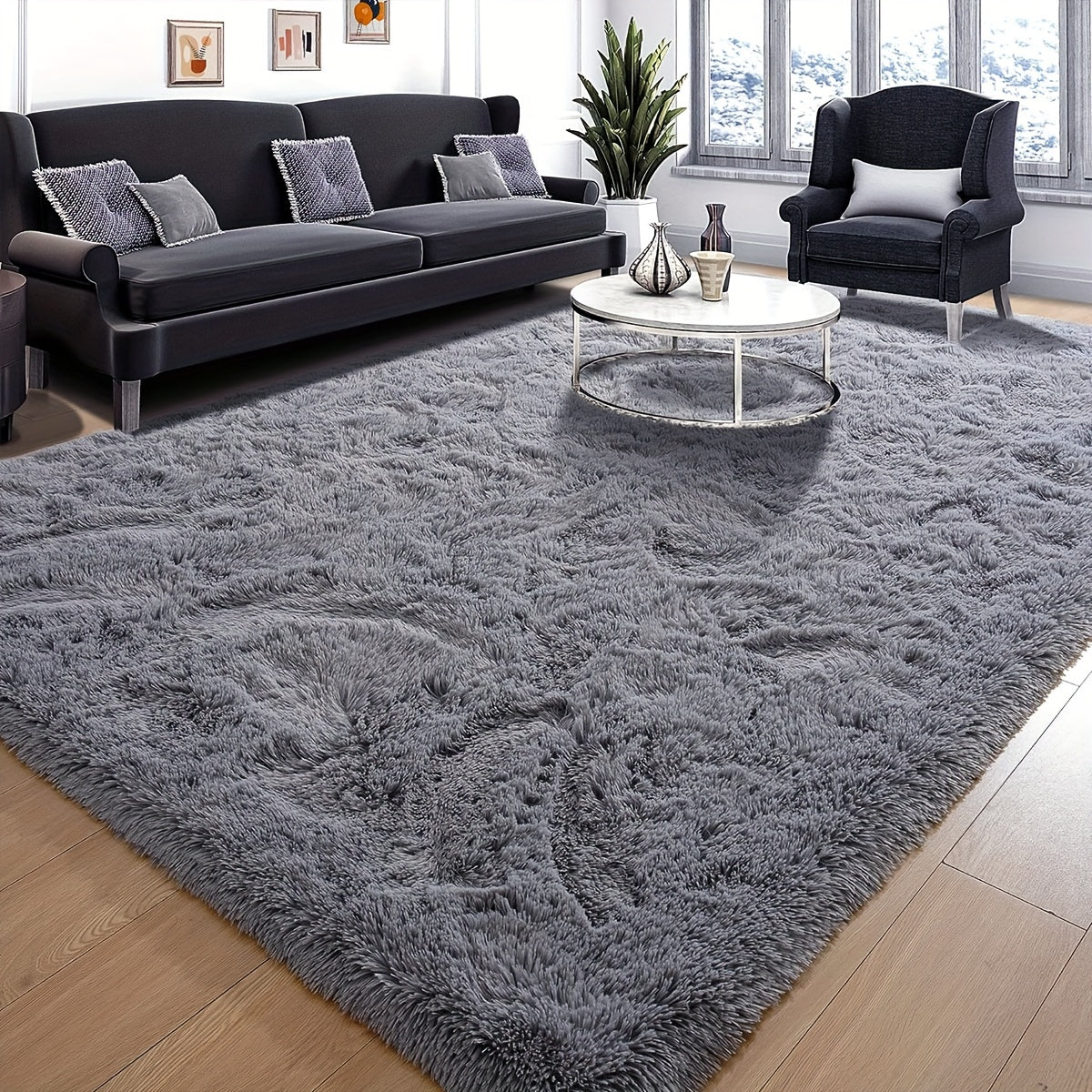 Tapis d’appoint en peluche douce Idéal pour salon, chambre, bureau ou coin maquillage, ajoute confort et décoration chaleureuse à la maison.