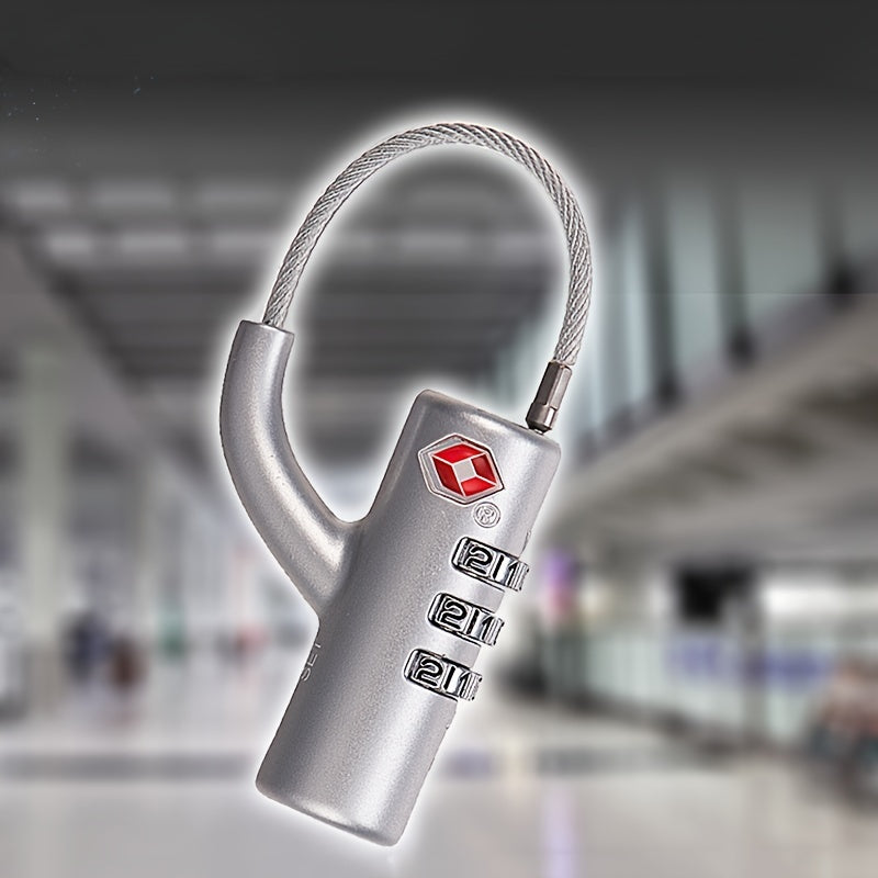 Cadenas TSA à combinaison avec câble métallique, sécurisé pour valises, conforme aux normes aéroportuaires, pratique et robuste pour voyages.