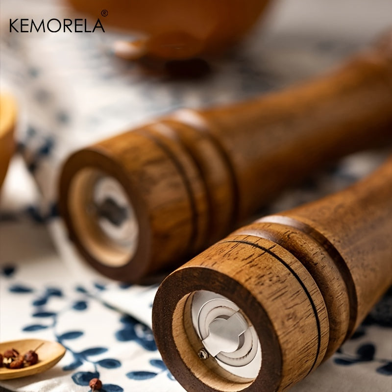 KEMORELA Handheld Manual Wooden Pepper Grinder - Classic Design, Durable Natural Material, Precision Grinding for Kitchen &amp; Dining, High-Quality Spice Mill, Culinary Accessories | Classic Kitchenware | Smooth Grip Design