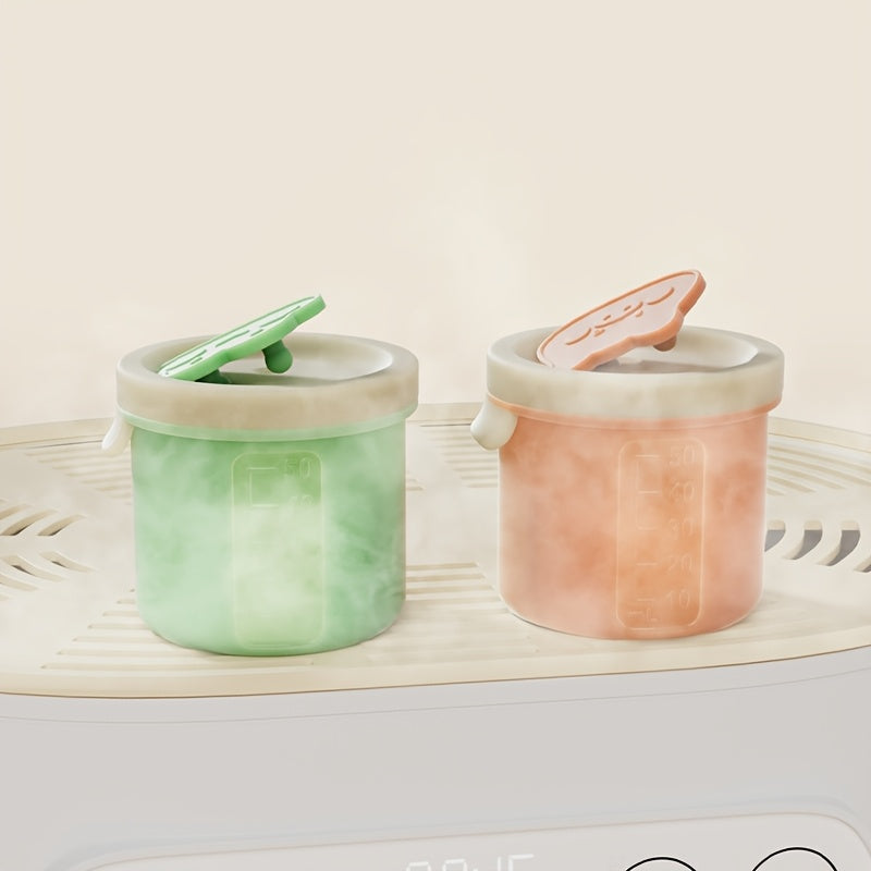 Frozen Food Storage Containers with Lids for Homemade Baby Purees, Vegetables &amp; Fruits, 8-Pack Mini Ice Tray Molds