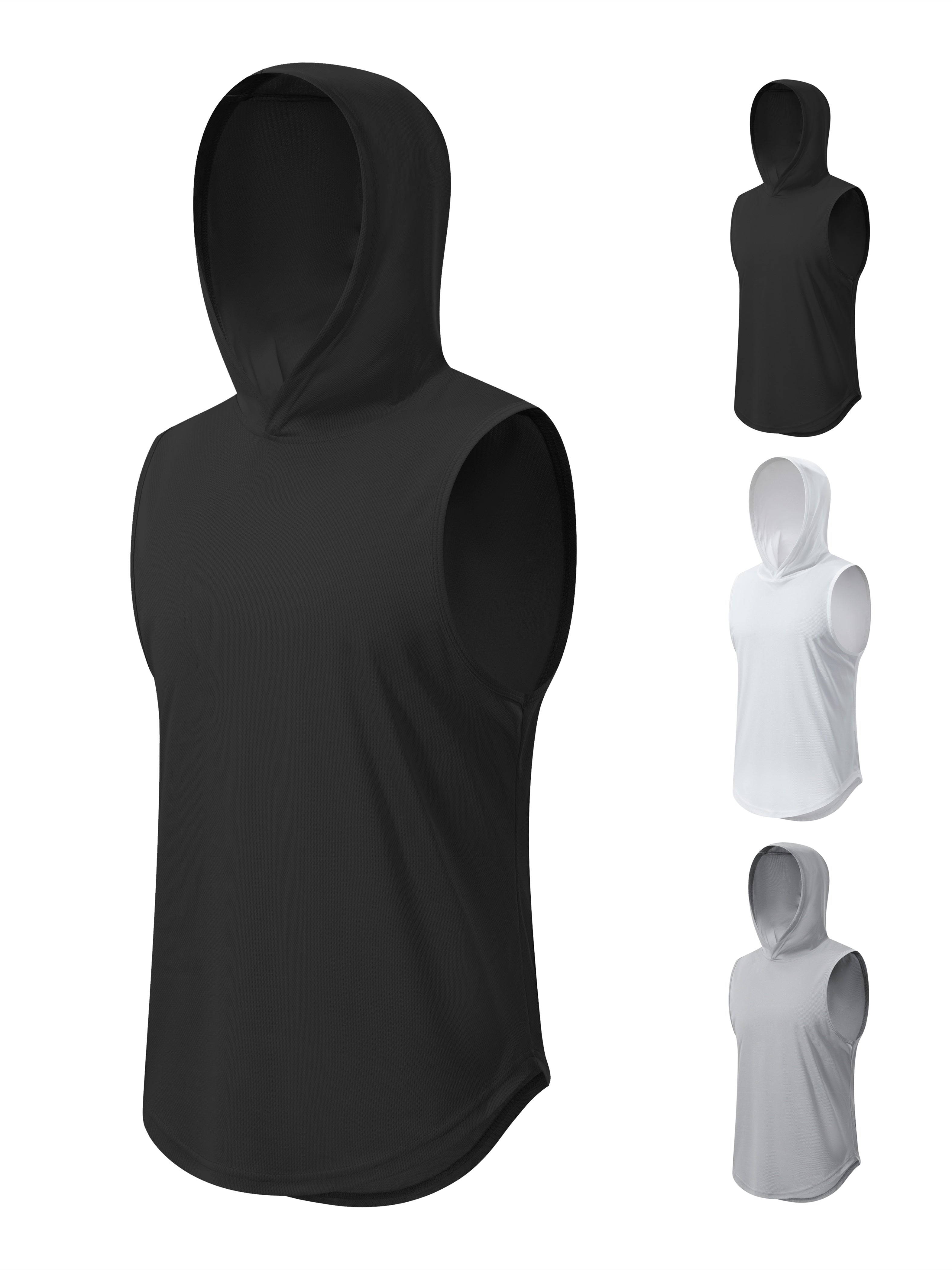 Veste sans manches homme à capuche, respirante, idéale pour course, entraînement et activités outdoor.