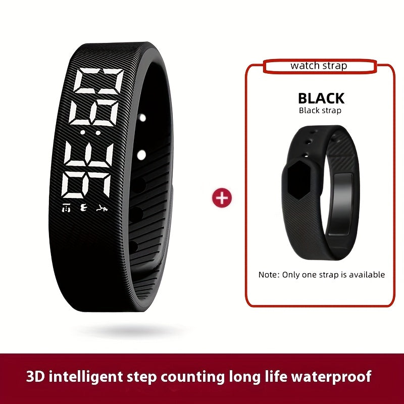 Montre électronique unisexe multifonction, bracelet silicone doux, alarme, podomètre, calories, design sportif et tendance, idéale cadeaux et toutes occasions.