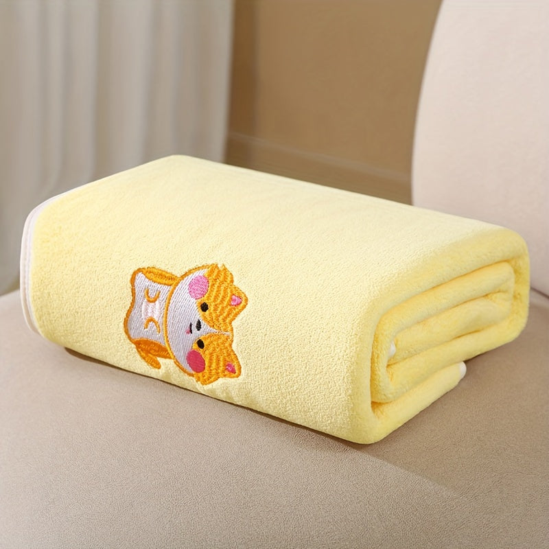 Serviette de bain nouveau-né, super douce et absorbante, séchage rapide, en polaire épaisse, sans perte de fibres.
