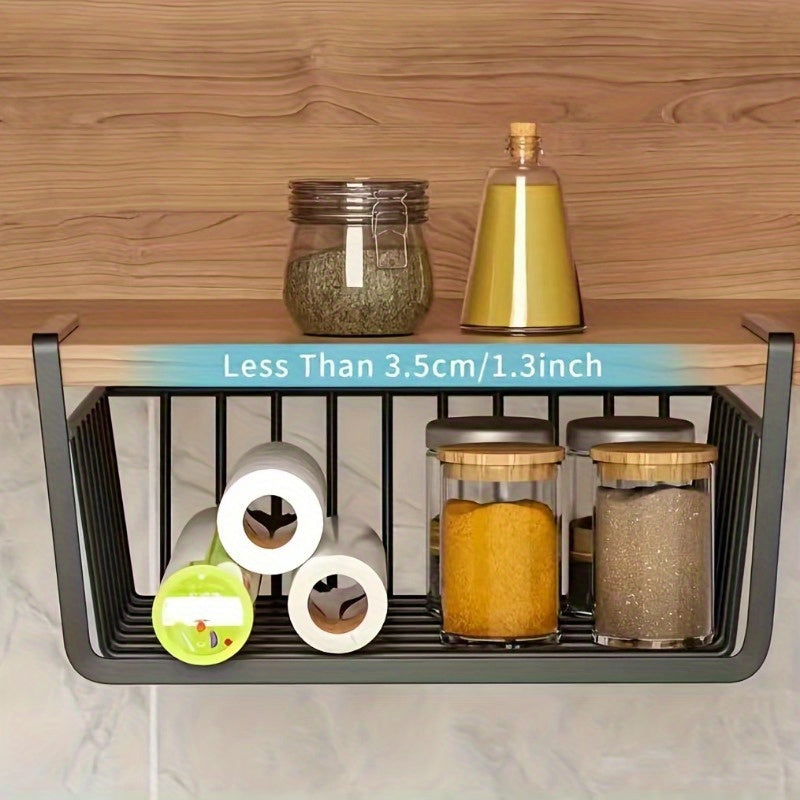 Extra Large Modern Storage Box - No-Installation Hanging Basket for Kitchen, Dorm Desk & More - Multi-Tiered Mesh Design with Durable Metal Wire | 4-Season Space-Saving Vertical Storage Solution | Versatile Organizer for Kitc