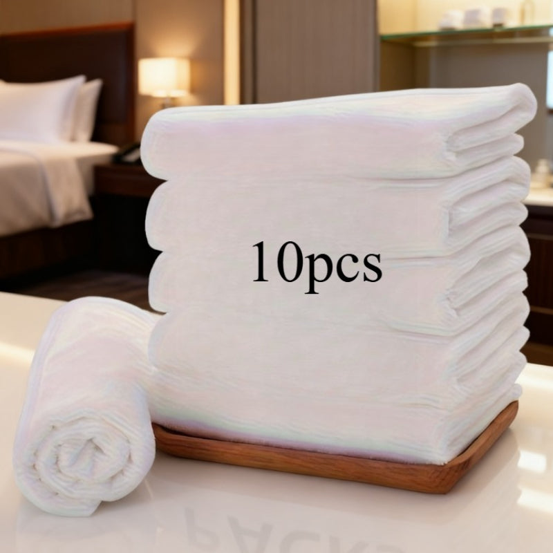 10 Large White Towels, Ultra-Fine Fiber Thick Absorbent Hair Drying &amp; Spa/Hotel/Salon Massage Use, Massage Towels, Extra-Long Absorbent Hair Towels, Barber Towels, High-Quality Spa Towels, Spa Towels, Pedicure Towels, Women's