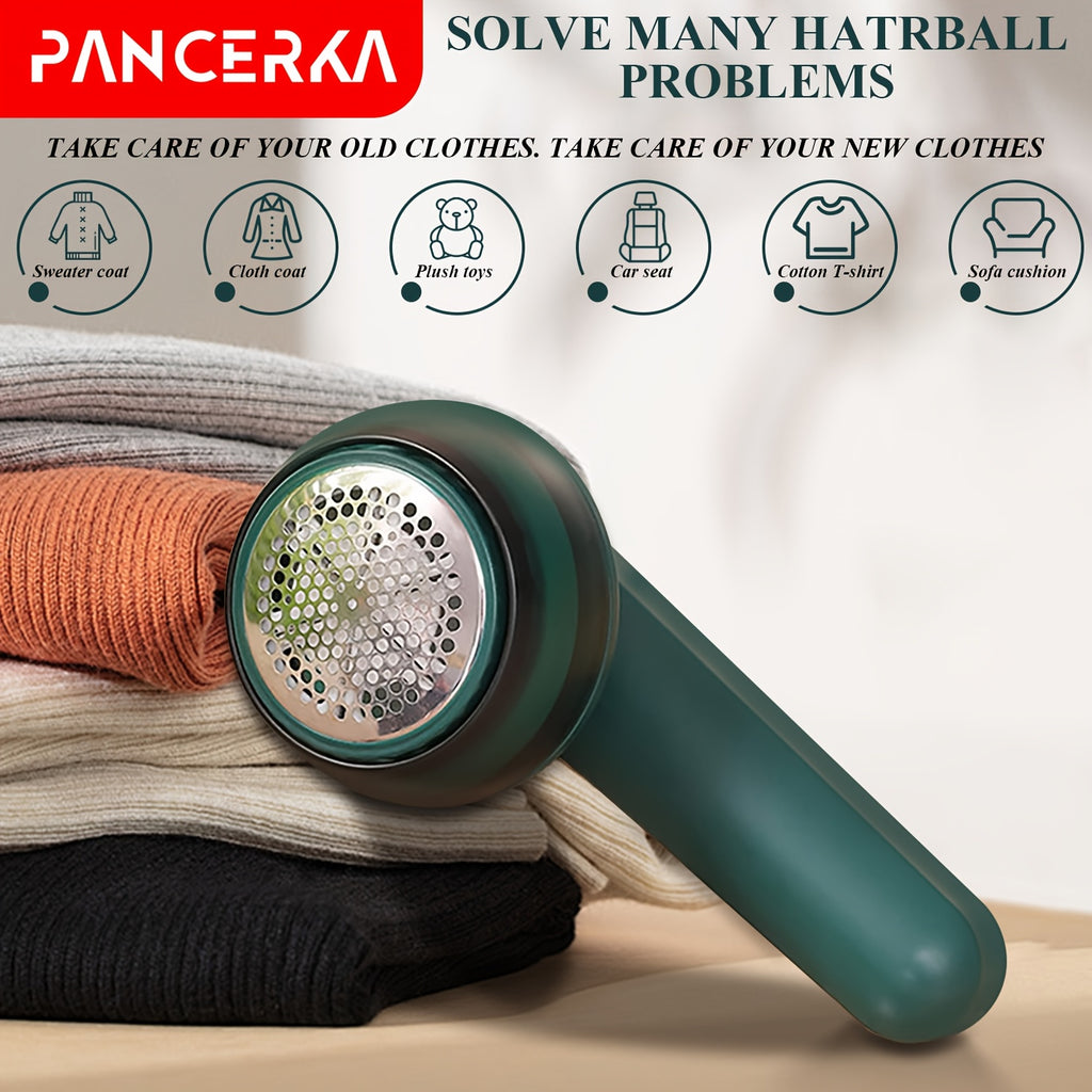 Pince à tissus PANCERKA portable USB, lame à six lames et grille nid d’abeille, enlève bouloches et peluches efficacement à domicile.