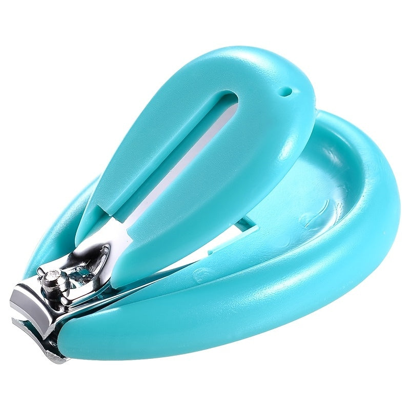 Coupe-ongles en acier inoxydable bleu, sûr et facile à utiliser, adapté pour enfants et adolescents.