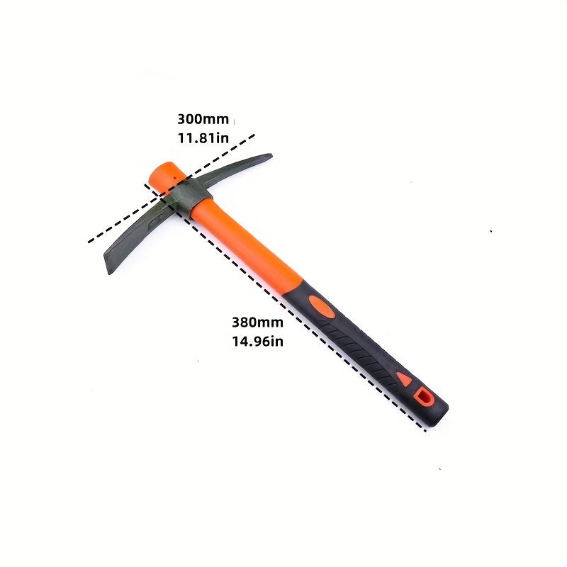 مجرفة معدنية مصنوعة يدويًا بمقبض من عشب الخيزران - مجرفة كبيرة ذات طرف مسطح للبستنة ومسح الأراضي والبناء، أداة خارجية متينة للحفر والتسوية وتنعيم الحواف، أداة للحديقة، قبضة مريحة، هيكل قوي