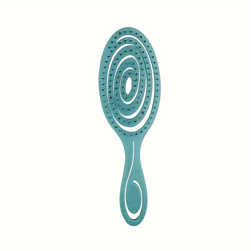 Peigne coiffure oval ajouré, démêlage facile pour cheveux secs ou mouillés, design ergonomique et pratique.