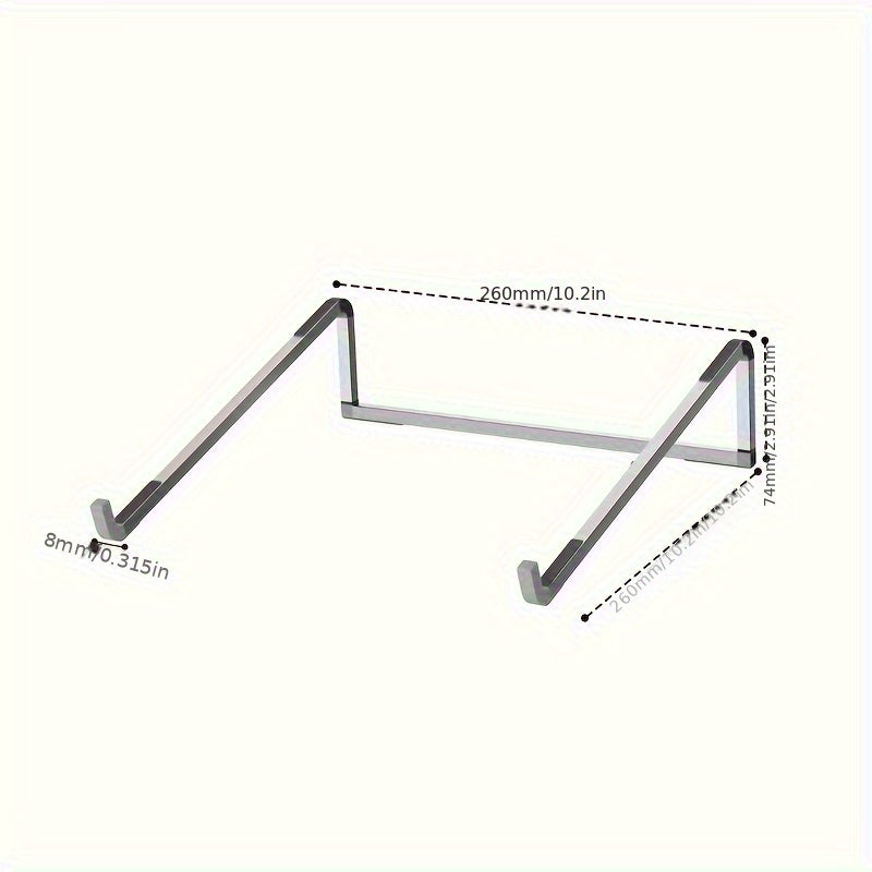 Sleek Aluminum Alloy Laptop Stand - Adjustable, Foldable &amp; Portable, with Sturdy Metal Frame for Desk &amp; Travel Use