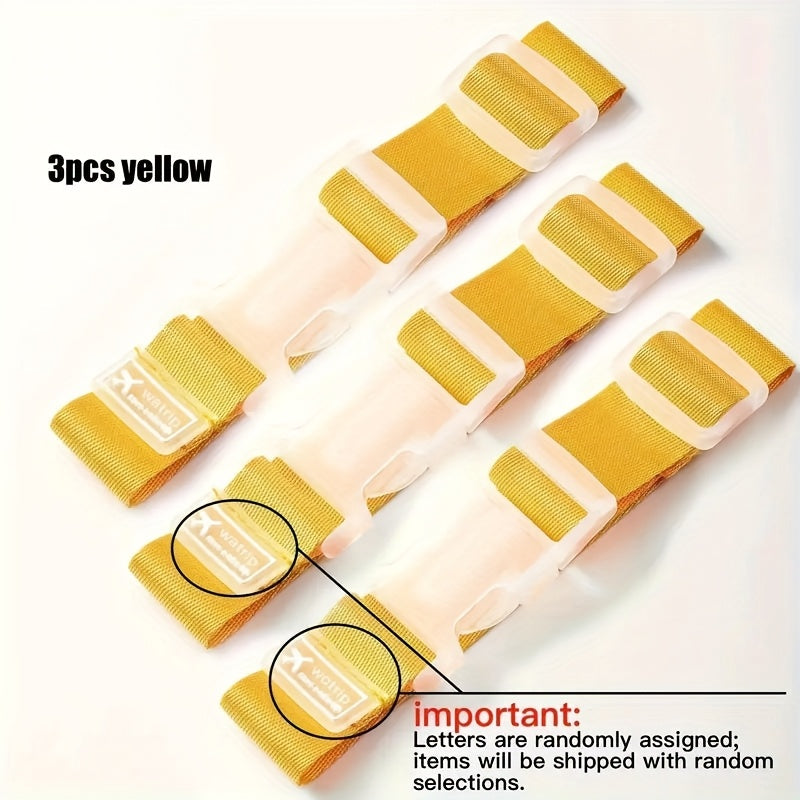 3pcs Adjustable Buckle Luggage Straps - Durable Travel Accessories with Vibrant Colors (, Pink, Orange, Green, Yellow, Red, Purple, Brown, ) - Secure Packing for Suitcases &amp; Bags