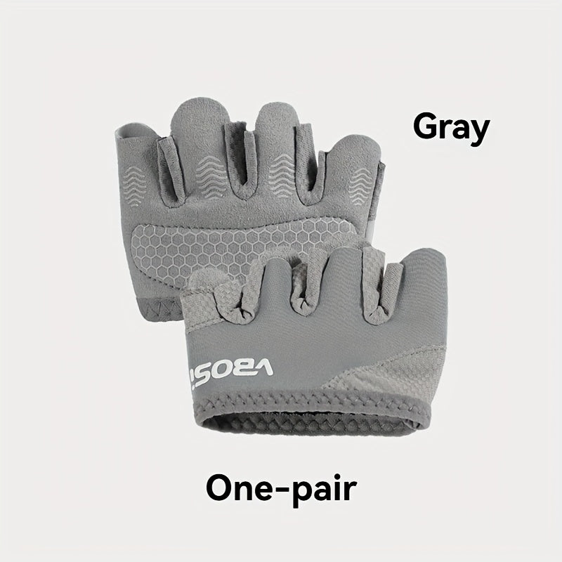 2pcs Unisex Half-Finger Fitness Gloves | Men And Women Four-finger Gloves, Non-slip Breathable Design with Quick-Dry Moisture-Wicking Fabric, Pull on Closure, Woven, Super Fiber Skin Material by