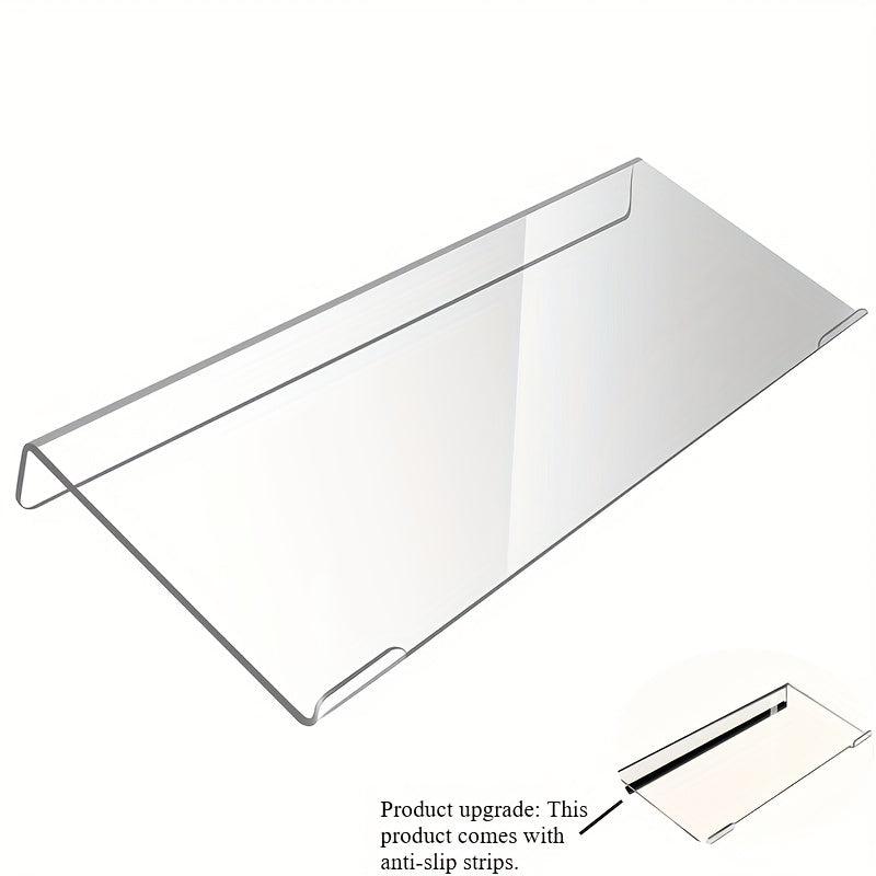 Support clavier en acrylique, compact et durable, surélève clavier et mini-PC, design moderne et gain de place, idéal pour bureaux contemporains.