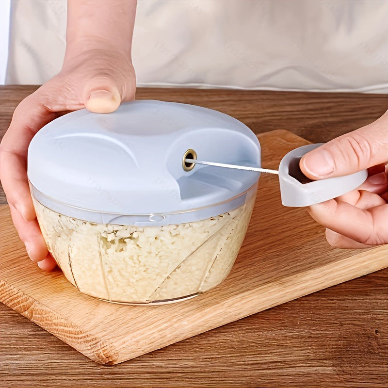 170ml/500ml/900ml Manual Food Chopper, Spice and Herb Grinder - Multifunctional Garlic Press, Vegetable Cutter, and Meat Grinder with Stainless Steel Blades, ABS Plastic Container, Perfect for Quick Garlic Preparation at Home