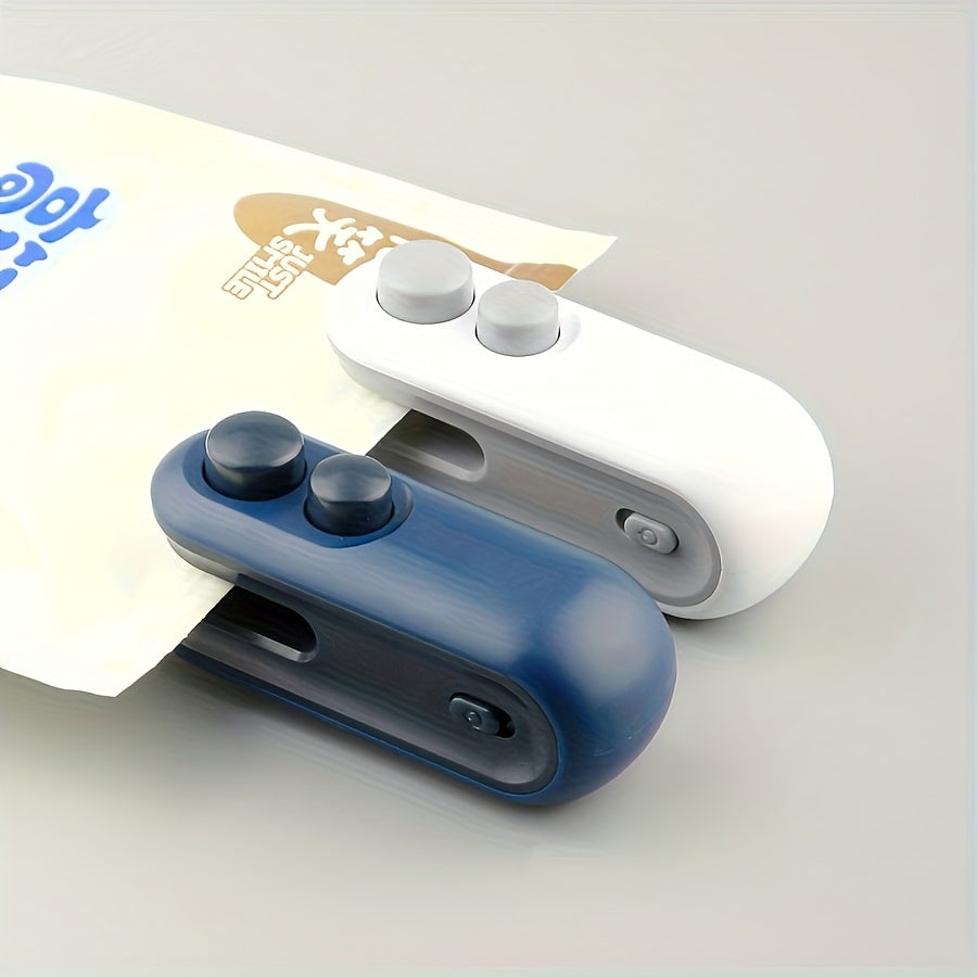 2pcs Snack Bag Sealer Set | 1 Sealer + 1 USB Charging Cable, Built-in Lithium Battery, Low Power Consumption, Hand-Press Magnetic Design, Portable for Home / Picnic / Outing / Travel, Chip &amp; Cookie Bag Sealing Tool, Quiet &amp; E