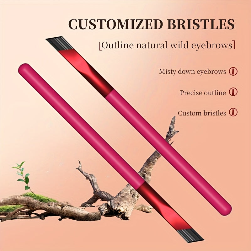 Lot de 2 pinceaux à sourcils carrés, multifonction, pour dessiner et estomper sourcils, créer formes naturelles et maquillage sophistiqué.