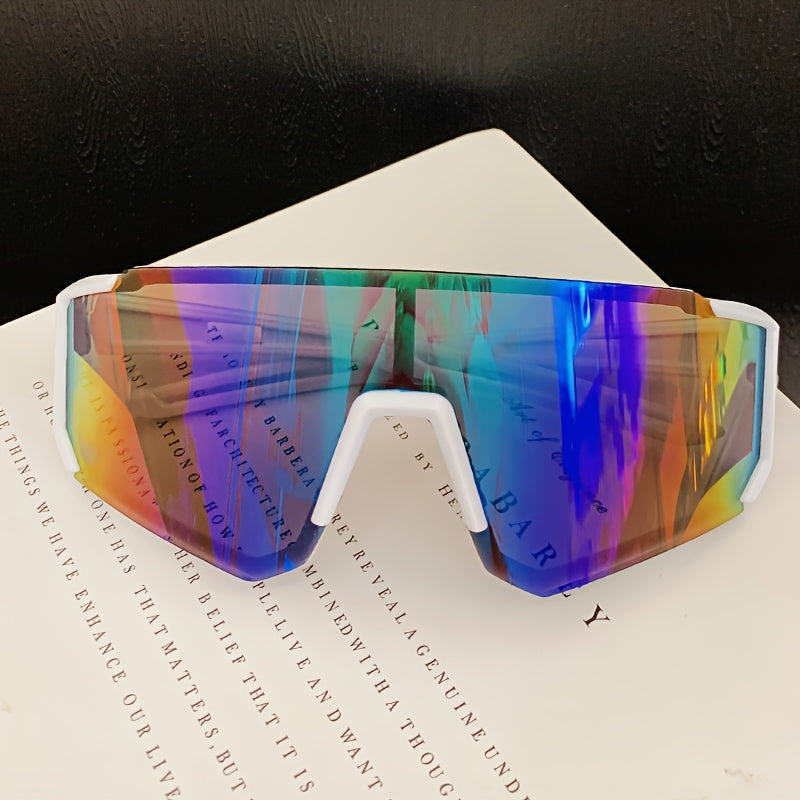 Lot de 4 lunettes unisexe à large monture, verres uniques revêtus, style décoratif, idéales pour un usage quotidien.