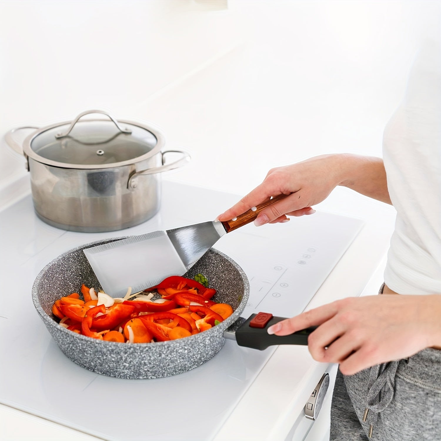 Heavy-Duty Stainless Steel Spatula with Beveled Edge &amp; Hardwood Handle - Large Metal Turner for Cast Iron Skillets, Griddles | Ideal BBQ &amp; Home Kitchen Tool