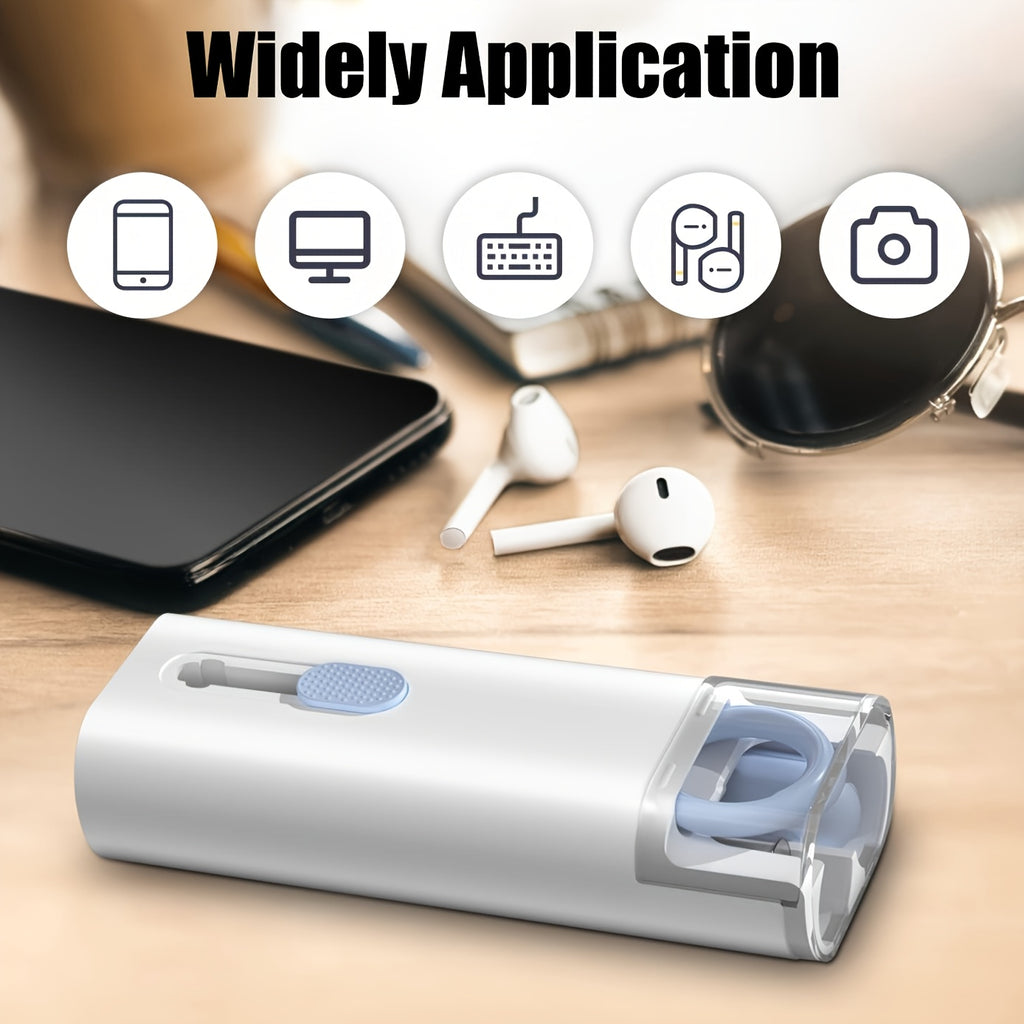 Kit de nettoyage 7-en-1 pour clavier et appareils électroniques, pinceau à poils doux, extracteur de touches, portable, poignée ergonomique, pour ordinateurs, casques et téléphones.
