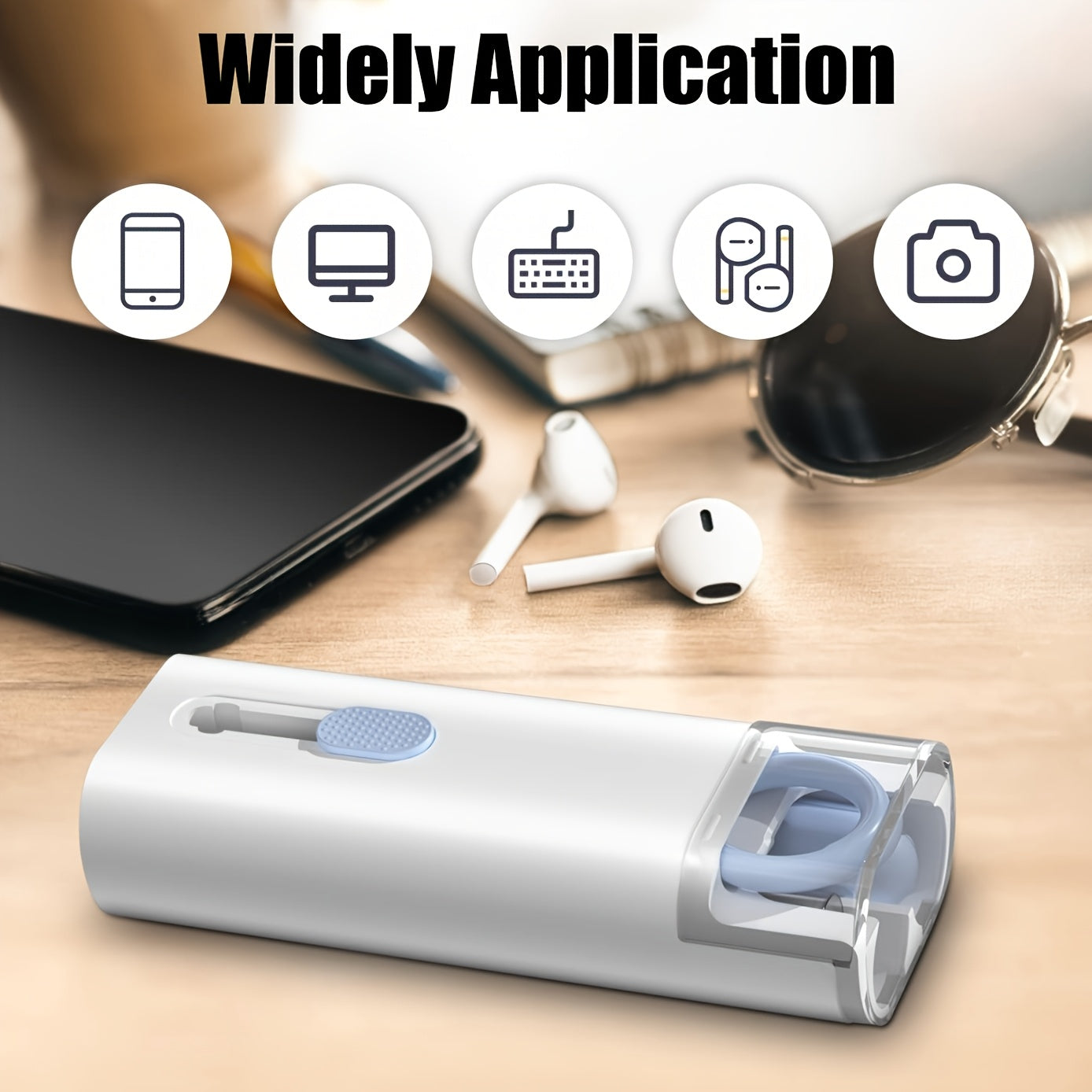 Kit de nettoyage 7-en-1 pour clavier et appareils électroniques, pinceau à poils doux, extracteur de touches, portable, poignée ergonomique, pour ordinateurs, casques et téléphones.