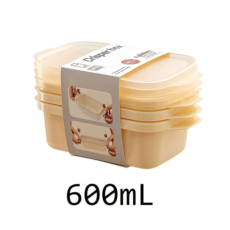 3psc Thickened Transparent Sealed Fresh-Keeping Box Rectangular Freezer Storage Container Plastic Microwave Food Grade Storage Box