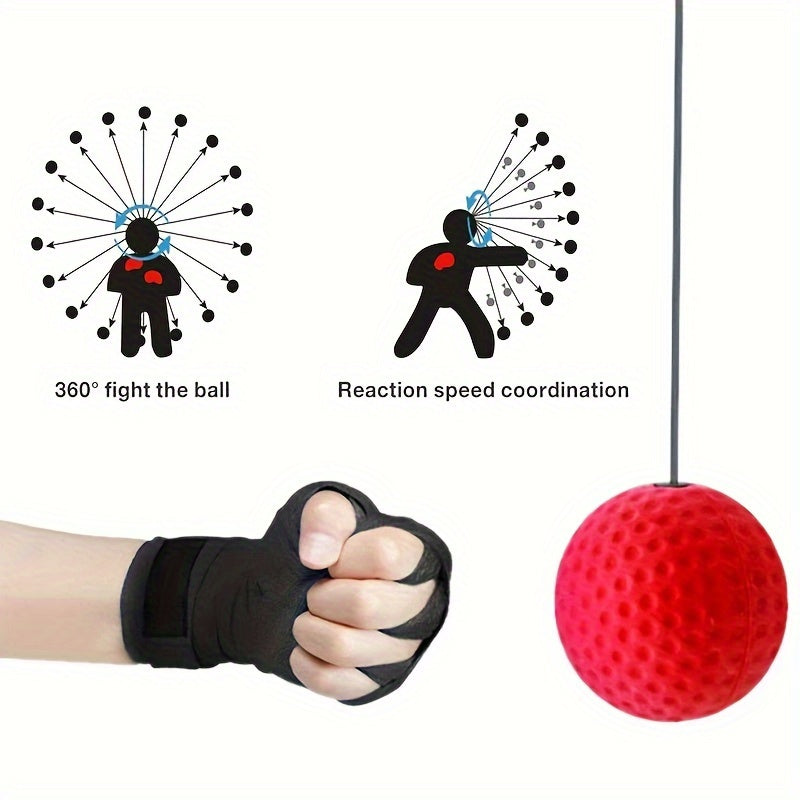 Balle de réaction montée sur tête pour entraînement vitesse et agilité, cible de boxe idéale à domicile pour réflexes et coordination.