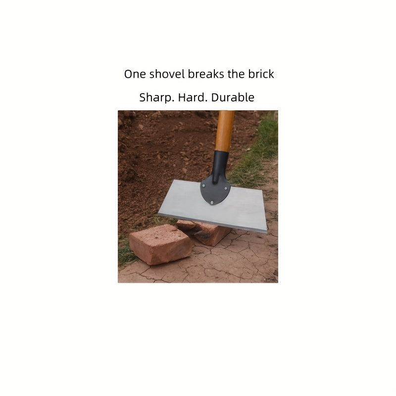 مجرفة حديقة متعددة الوظائف، مجرفة مسطحة فولاذية شديدة التحمل مع مشط بستنة لإزالة الأعشاب الضارة، وحواف العشب، والحفر، وإزالة الجليد، أداة خارجية