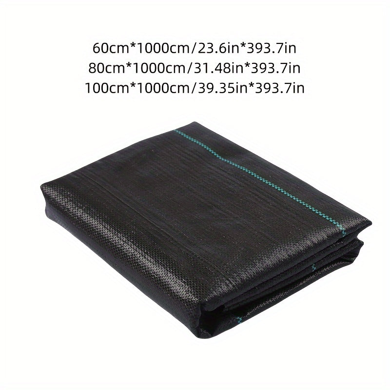 Rouleau de toile anti-mauvaises herbes noire, PP durable, surface texturée, contrôle efficace des mauvaises herbes, idéal fleurs, légumes et aménagement paysager.