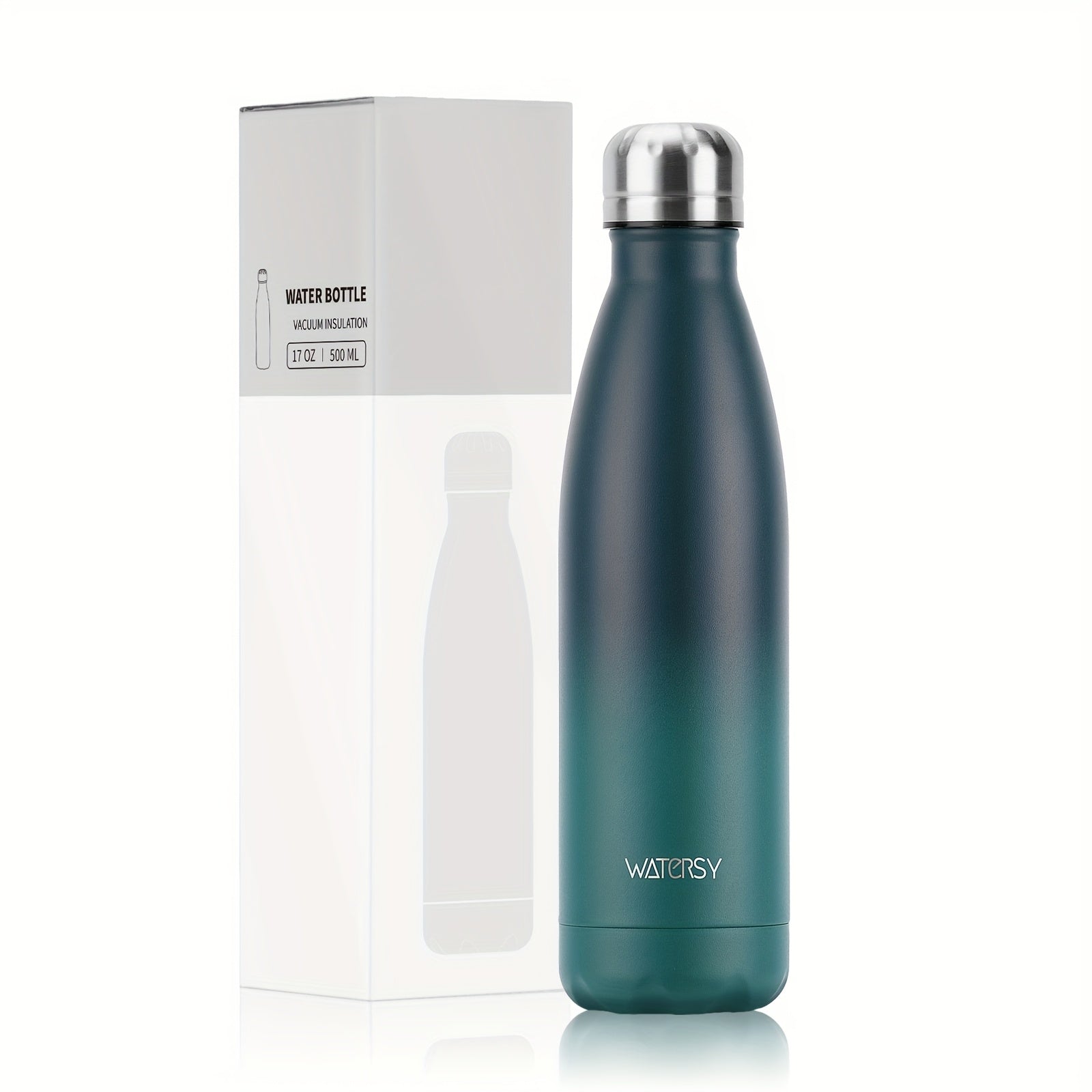 Bouteille WATERSY 500 ml en acier inoxydable, thermique, étanche, sans BPA, conserve boissons chaudes 12 h et froides 24 h.
