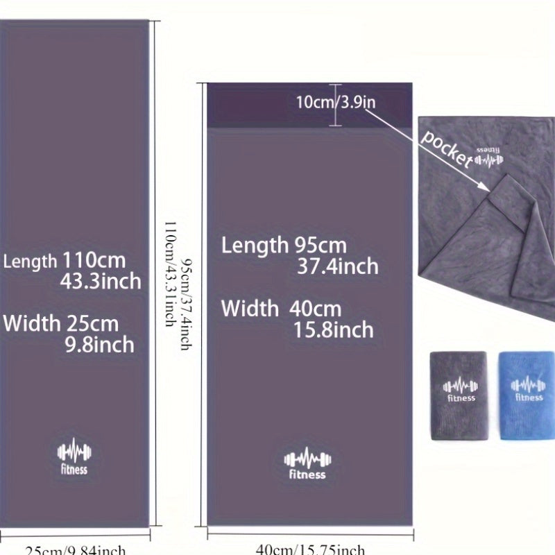 1pc/2pcs Quick-Drying Towel, Super Absorbent, Large Size, Perfect for Bathroom, Gym, Running, Swimming, Cycling. Sports Towel That Can Be Hung Or Laid on Fitness Equipment, Sweat Towel