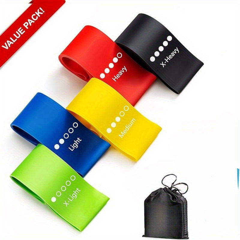 6pcs Resistance Band Set - Yoga Elastic Bands, Suitable for Squats, Glute Lifting, Leg & Arm Slimming, Perfect for Body Shaping, Medium Tension, Stackable, TPE Material, Mixed Colors, Ideal For Home Workouts, Sleek Design, Du