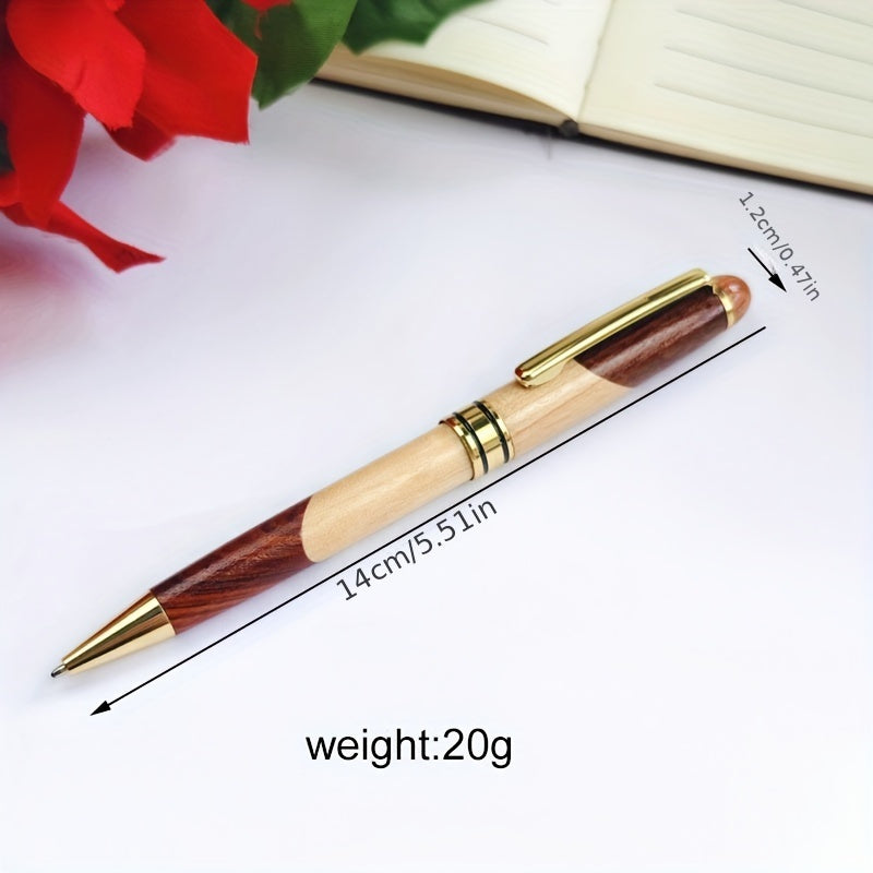 Luxury Handcrafted Wooden Ballpoint Pen Set with Display Case - Elegant Gift for Men &amp; Women, Premium Writing Instrument with Twist Closure