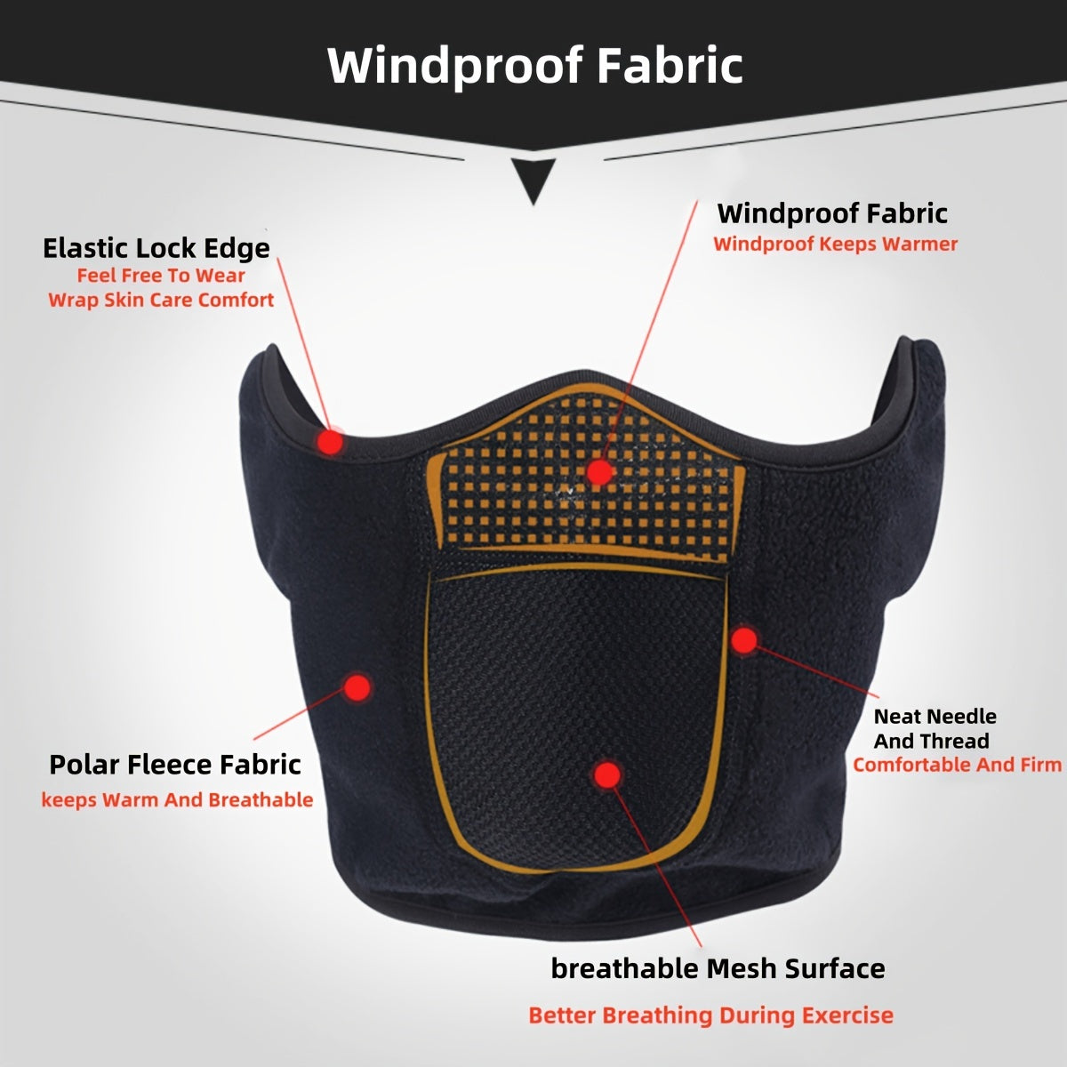 Masque d’hiver pour protection contre le vent et le froid, idéal pour moto, vélo, ski, randonnée et alpinisme, offrant confort et chaleur.