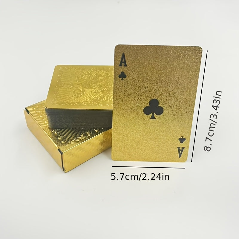 1 Set Matte Golden Dragon PVC Playing Cards - Durable Hardened Deck for Valentine'S Day, Thanksgiving, Christmas, Halloween &amp; New Year Celebrations - Elegant Design with Intricate Patterns, Perfect for Parties &amp; Gatherings, F