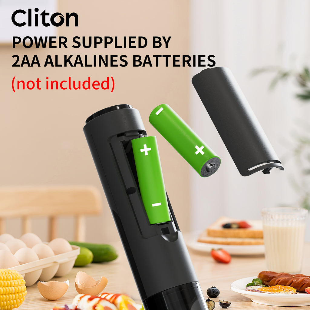 CLITON Electric Handheld Milk Frother with Storage Sleeve - Portable - Milk Shaker Suitable for Latte, Cappuccino, Protein Smoothies - Compact Milk Mixer with Froth Enhancer, Ideal for, Travel &amp; Gifts