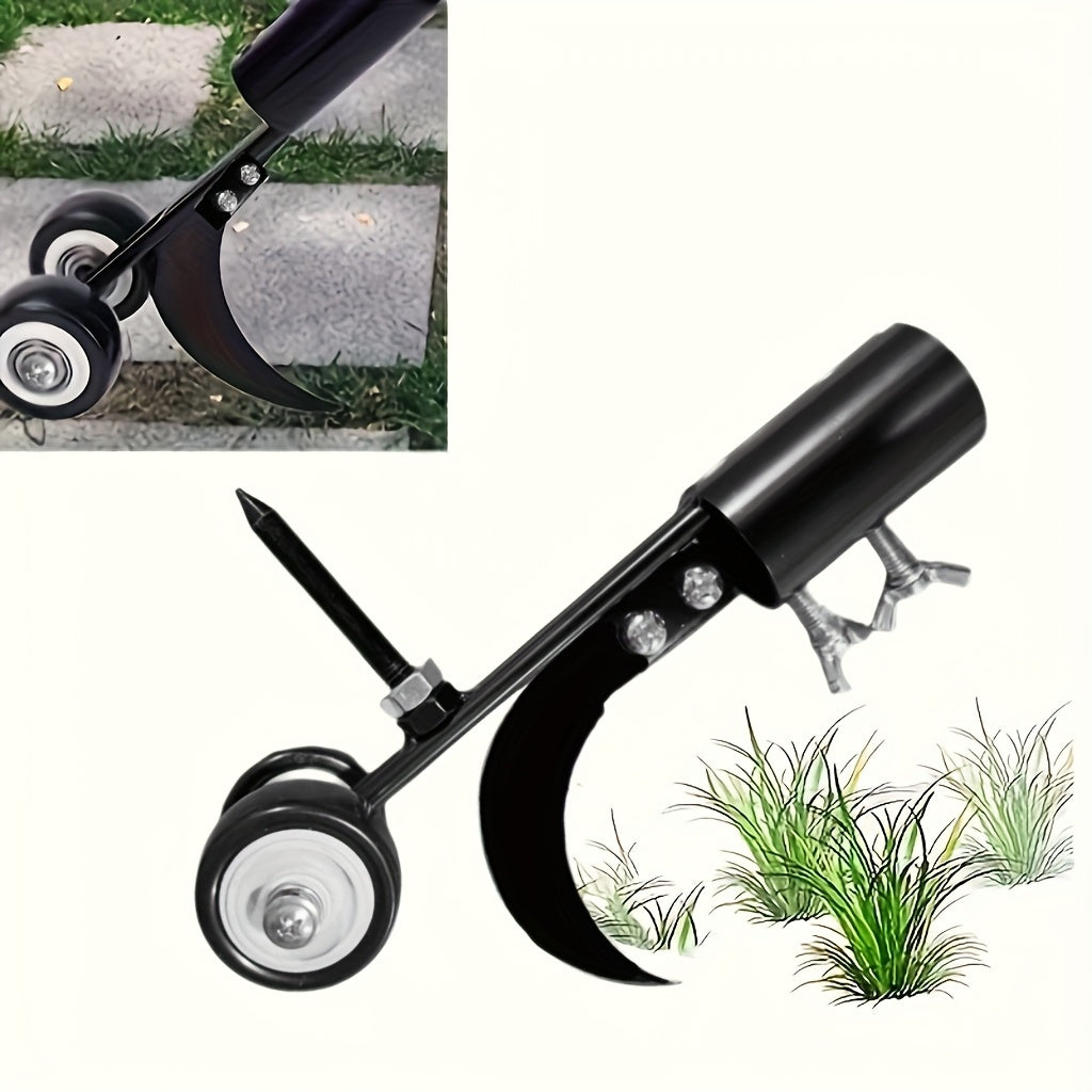 Heavy-Duty Metal Garden Herbicide Roller - Adjustable Handle &amp; Rotating Wheel for Efficient Weeding on Lawns, Stairs, and More | Multi-Functional Crevice Tool for Weeding Machines and Lawn Care Equipment, Sturdy Structure wit