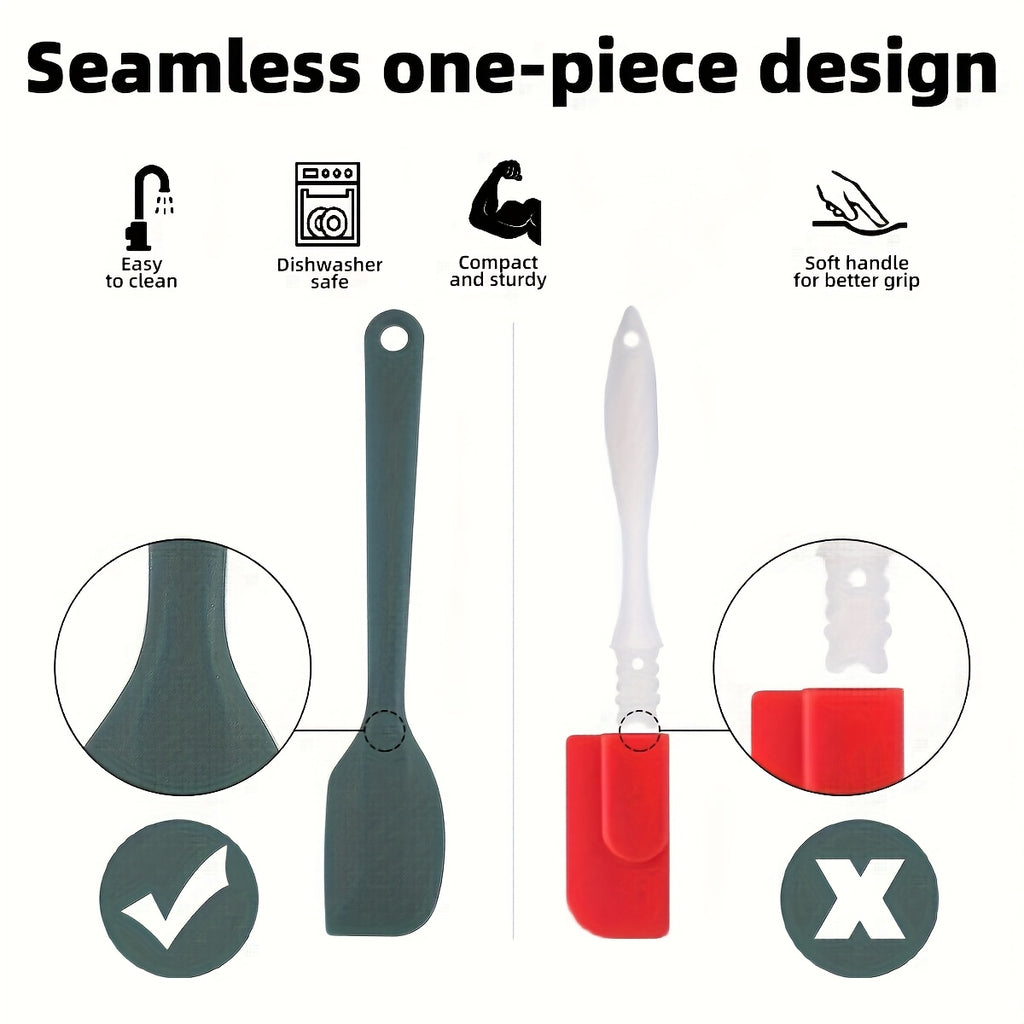 Silicone Baking Set with BBQ Brush, Cream Scraper, and Honey Spatula - Dishwasher Safe, Heat-Resistant Kitchen Tools for Grilling, Baking, and Holiday Cooking (Christmas, Halloween, Easter, Thanksgiving), Baking Essentials|Fri