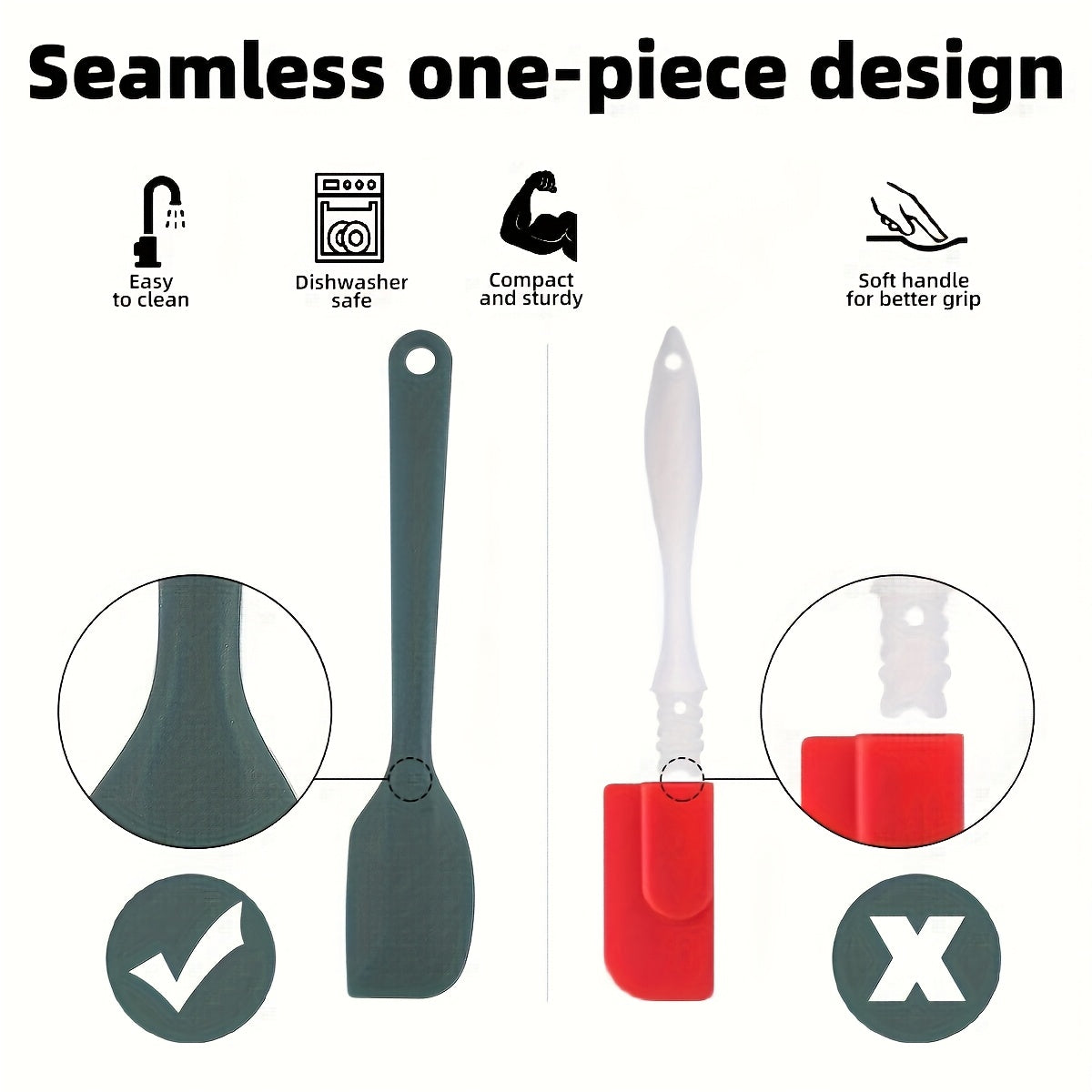 Silicone Baking Set with BBQ Brush, Cream Scraper, and Honey Spatula - Dishwasher Safe, Heat-Resistant Kitchen Tools for Grilling, Baking, and Holiday Cooking (Christmas, Halloween, Easter, Thanksgiving), Baking Essentials|Fri