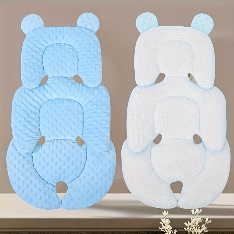 بطانة مقعد سيارة مزدوجة الجوانب سميكة ودافئة وجيدة التهوية للرضع والأطفال الصغار، وسادة ملائمة عالميًا، ألياف بوليستر، وردي/أزرق، مناسبة لعربات الأطفال والكراسي المرتفعة والسفر، للأعمار من 0 إلى 6 سنوات