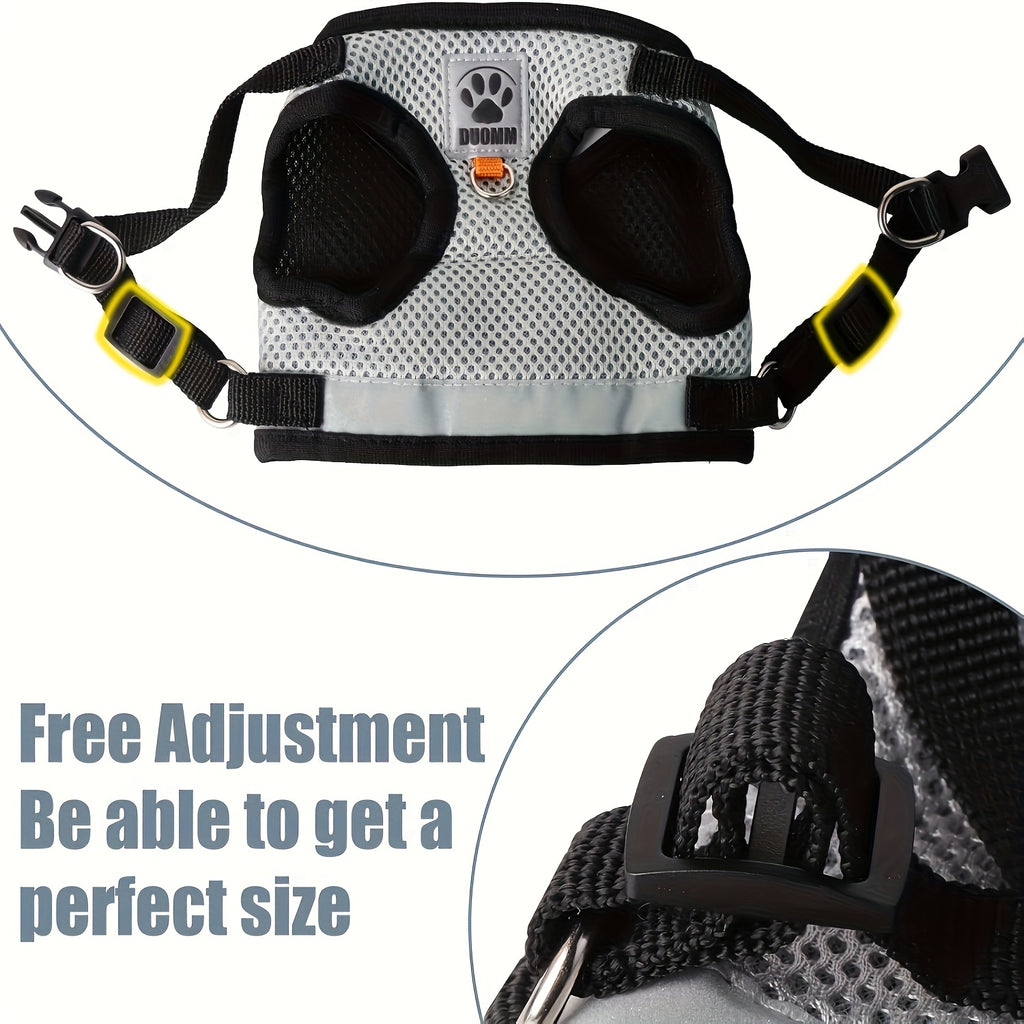 -Escape Pet Harness & Leash System with Vest - Heavy-Duty, No-Choke Design, -Pull Dog & Cat Harness, Escape-Proof Leash, Machine Washable for Large/Small Dogs & Cats - Walking, Training, Use - Compatible with Harnesses & Coll