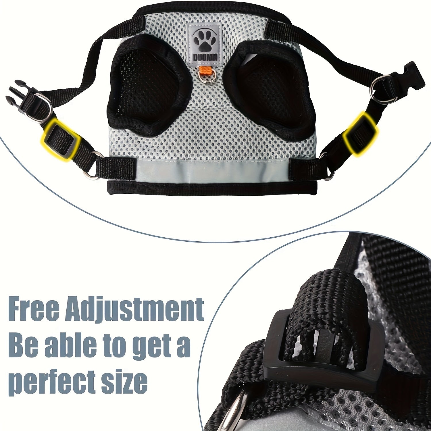 -Escape Pet Harness & Leash System with Vest - Heavy-Duty, No-Choke Design, -Pull Dog & Cat Harness, Escape-Proof Leash, Machine Washable for Large/Small Dogs & Cats - Walking, Training, Use - Compatible with Harnesses & Coll
