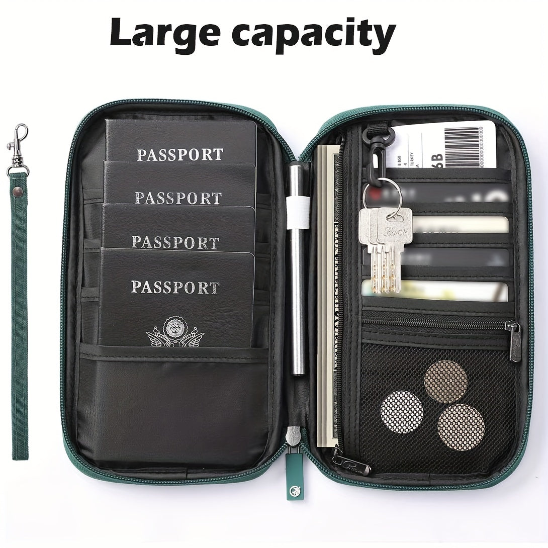 Portefeuille de voyage pour passeports et documents, organise et protège efficacement les papiers de toute la famille.