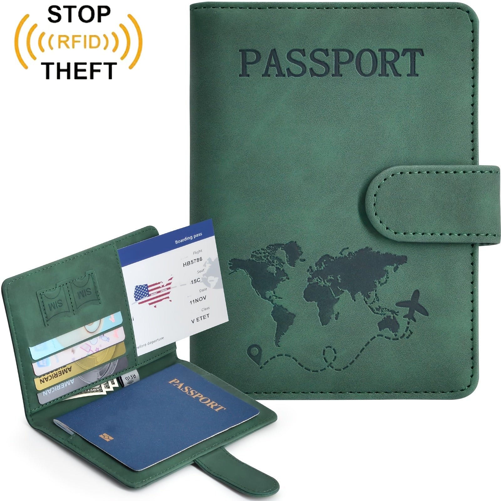 Porte-passeport élégant et pratique Protège vos documents de voyage, compact et facile à transporter, parfait pour déplacements et voyages internationaux.