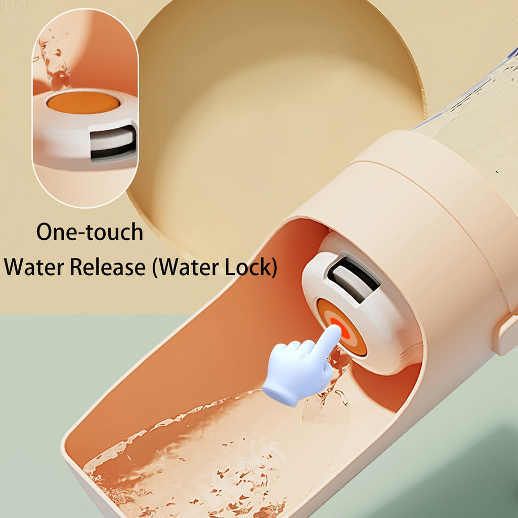 Portable Leak-Proof Dog Water Bottle - Durable Plastic Pet Hydration Dispenser with Ergonomic Handle &amp; Spill-Resistant Design for Outdoor Walks, Hiking, Travel - Available in Green, Orange, Pink, White, Pet Hydration Gear | E