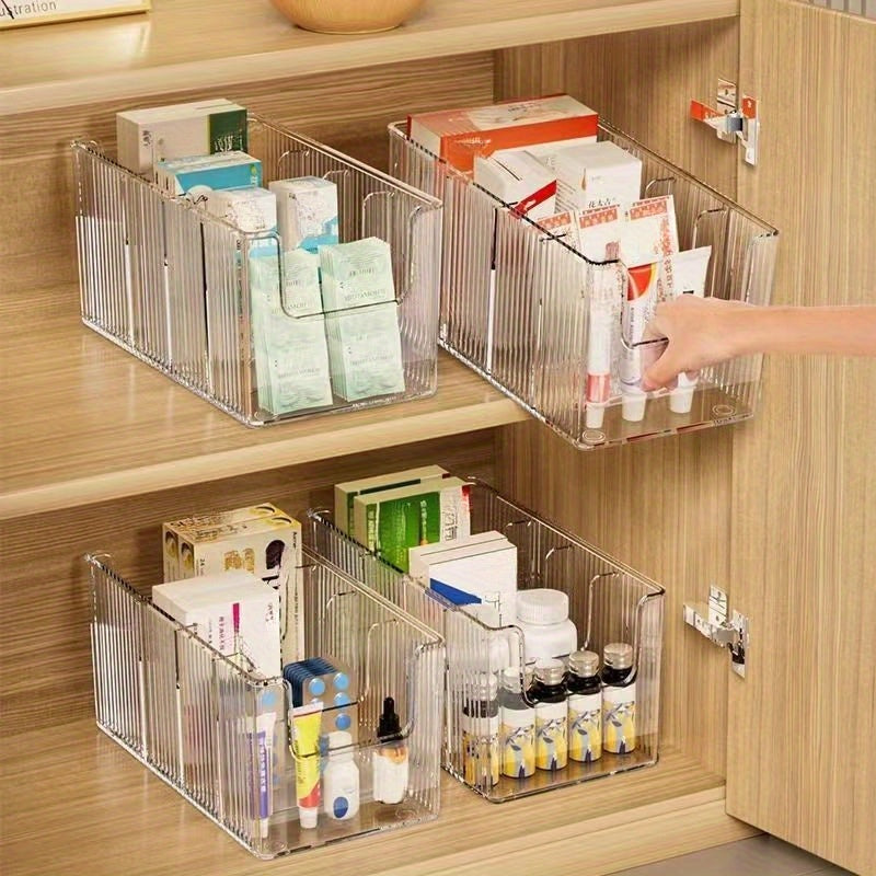 Boîte de rangement transparente avec compartiments amovibles, idéale pour ceintures, foulards, cravates, cosmétiques, bijoux et vêtements, pour tiroirs ou placard.